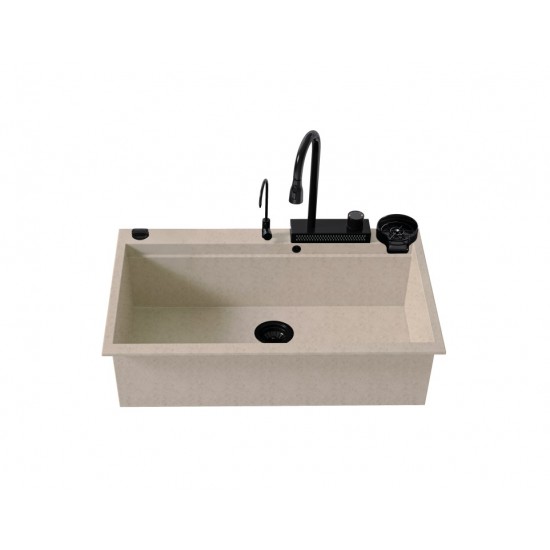 Ένθετος Νεροχύτης Quartz Multi Granite Sanitec 850 Μ79xΠ50cm Sabbia (Μπεζ)